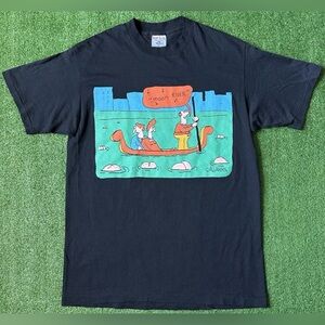 Vintage 90s John Callahan Moon River Single Stitch T Shirt Size Large SOF TEE